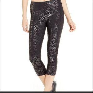 Ideology Black Capris Leggings w Silver Graffiti